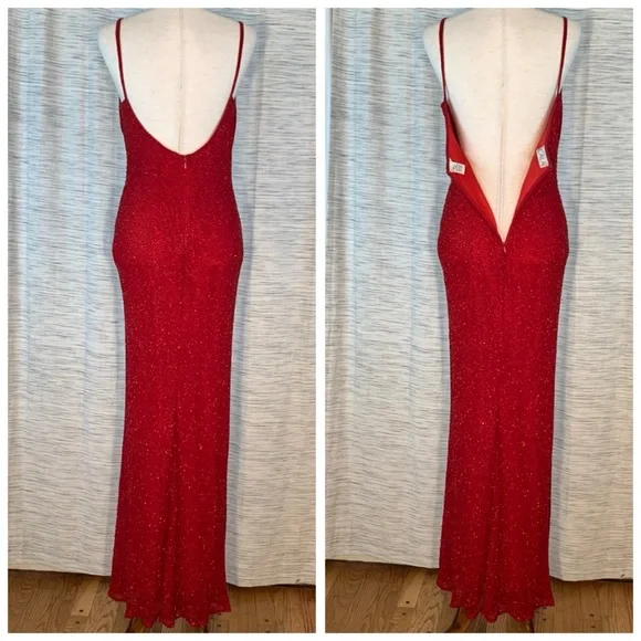 Scala Red beaded Evening Gown - Picture 7 of 16